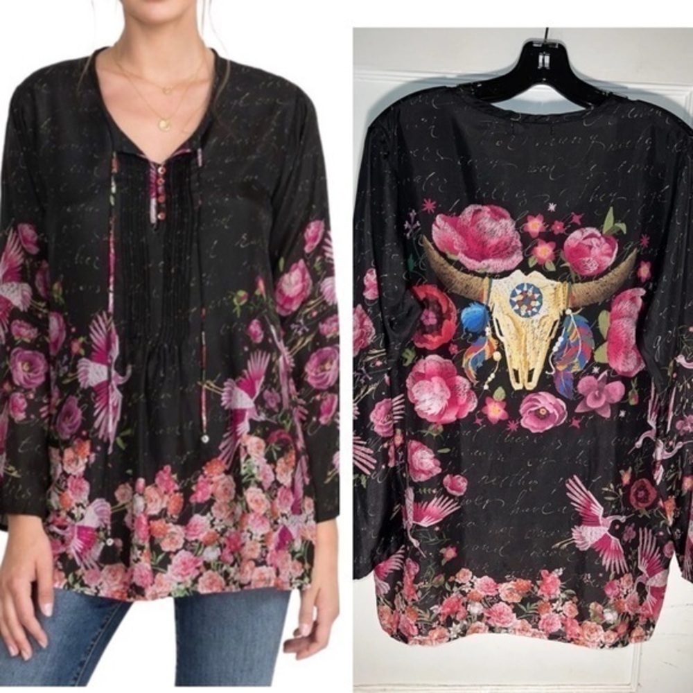 Johnny Was Nerissa Silk Top NWT RARE